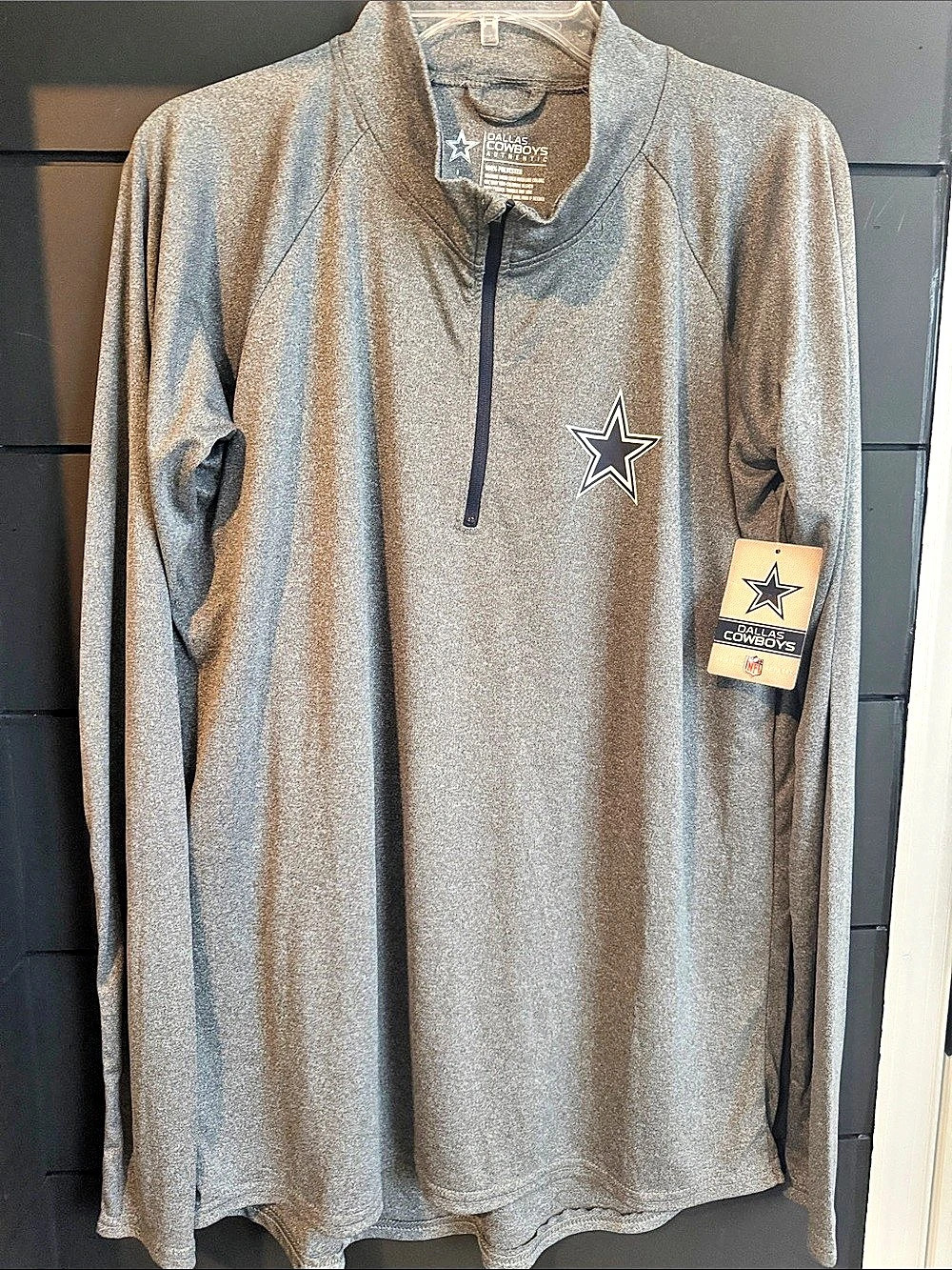 Dallas Cowboys Men's Quarter-Zip Jersey Gray Large NWT